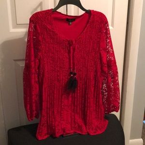 Melissa Paige red ladies blouse